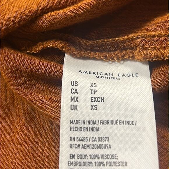 - American Eagle boho embroidered top.  Size XS - Picture 7 of 7